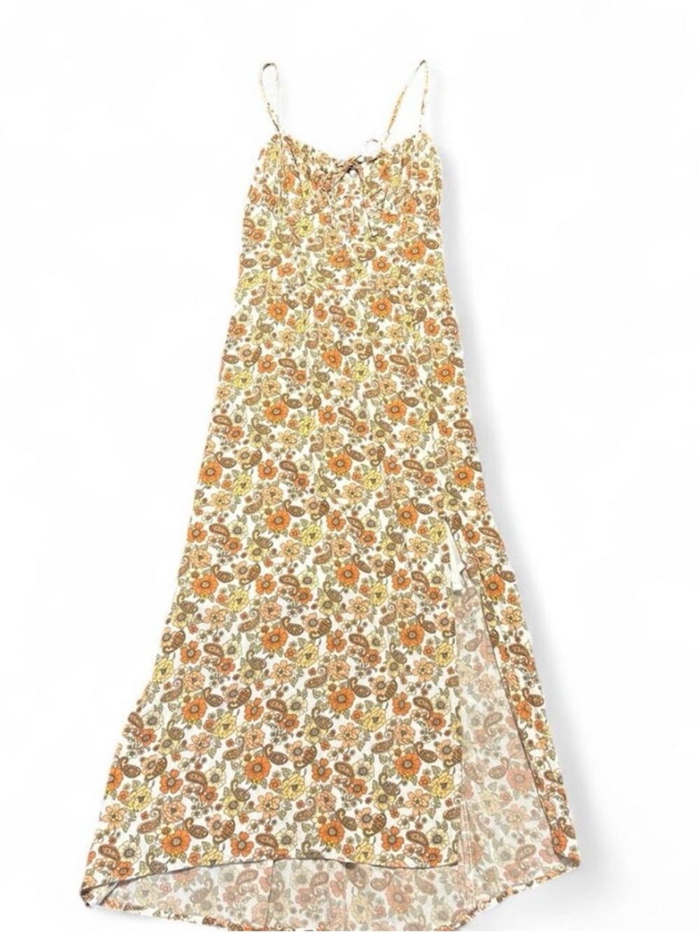 Hollister Floral Summer Maxi Dress in Orange & Yellow
